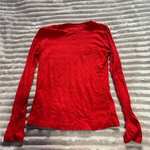 Women's Red Long Sleeve Top